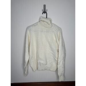 Vintage Bass M Lambswool/Angora Rabbit Blend Fisherman Turtleneck Sweater